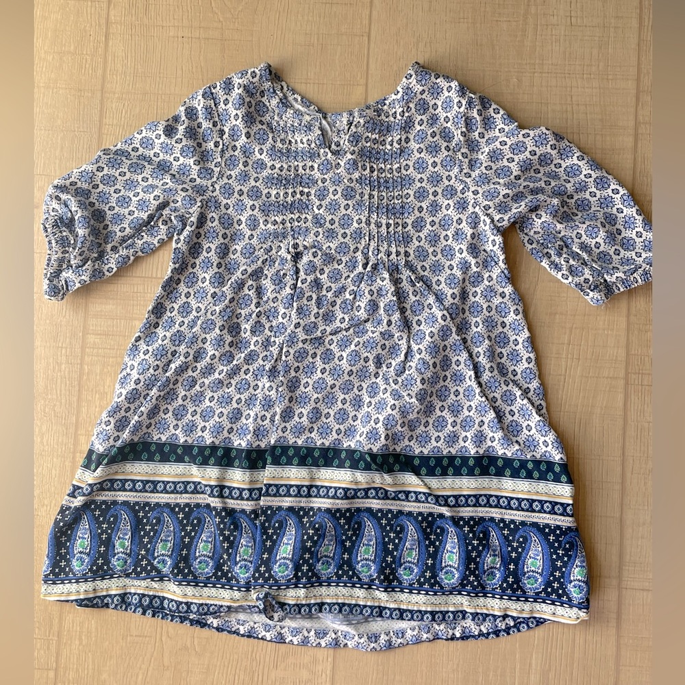 Old Navy blue paisley print dress size 2t